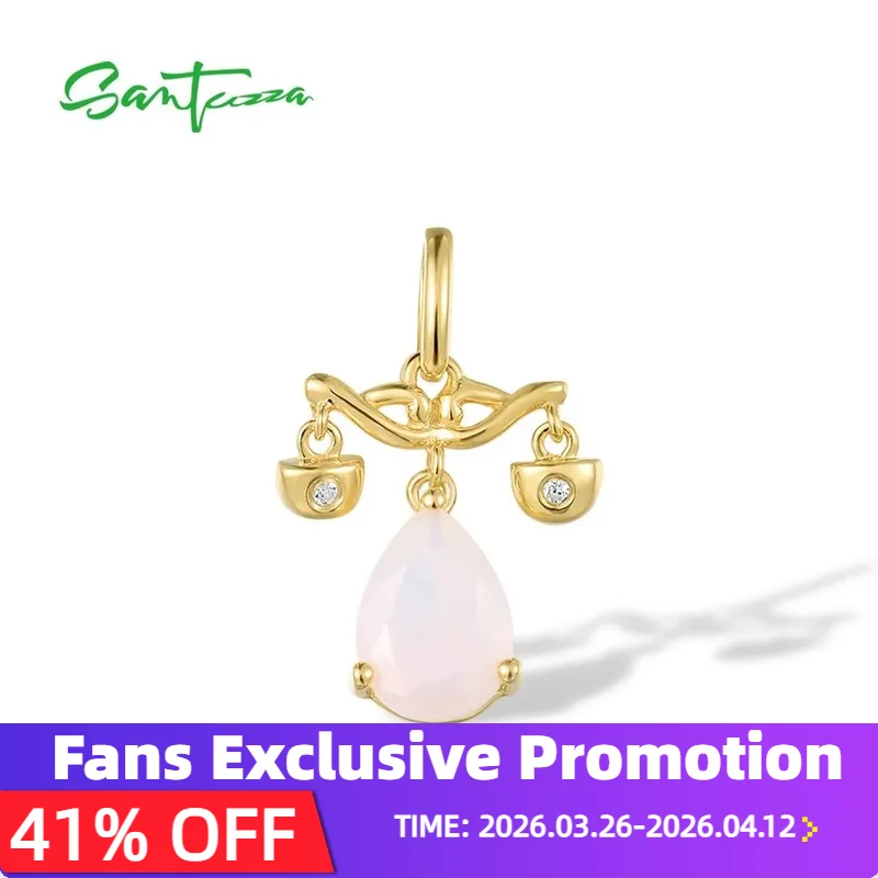 

SANTUZZA Pure 925 Silver Sterling Libra Taurus Sagittarius Zodiac Pendant For Women Sparkling Fashion Party Gifts Fine Jewelry