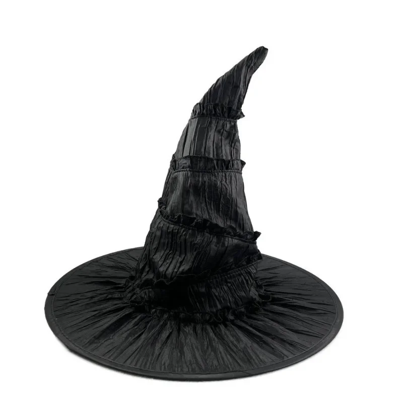 Elphaba Glinda Wicked Witches Hats Black Large Ruched Witch Hat Women Costume Accessory Halloween Cosplay Party Decor Role Play