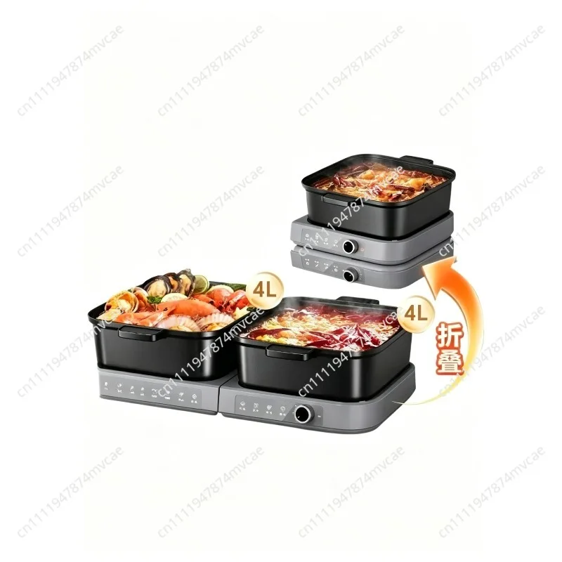 Large Capacity Split Electric Hot Pot with Stir-Fry Function,Multi-Purpose Household Cooking Pot,Suitable for Hot Pot,Boiling