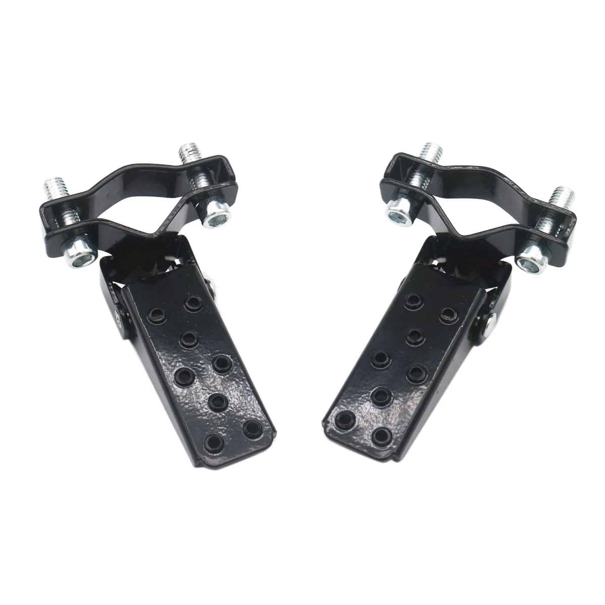 2Pcs Motorcycle Footrests Frame Ankles Folding Rear Passenger Foot Pegs Mount Pedal for Sportster Yamaha Black