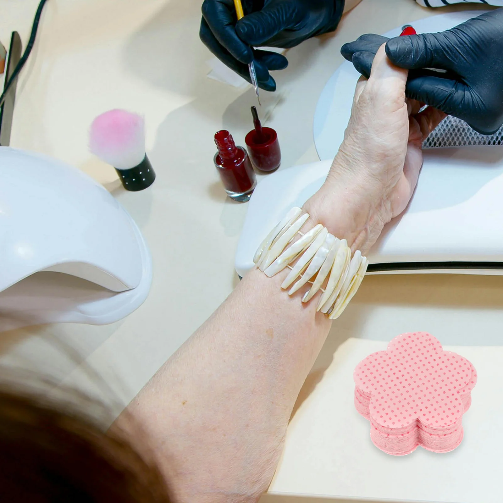 マニキュアリムーバーワイプ糸くずの出ないコットンパッドハート型デザインジェルアクリルディップパウダー除去用トラベルサイズメイクアップ