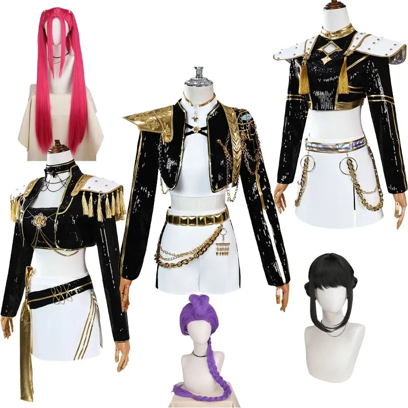 

Rumi Mira Zoey Косплей Парик KPOP Demon Hunters Косплей Костюм KPOP Huntrix Женщины Rumi Косплей Длинные Волосы Ногти Zoey Mira Парики