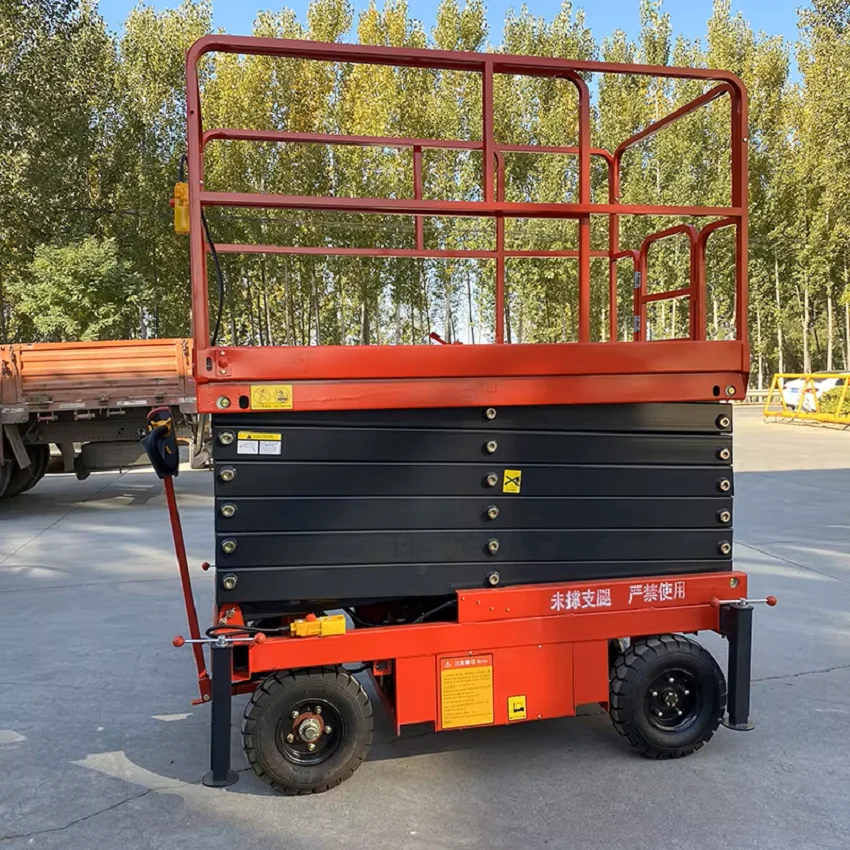Customized Steel Aerial Platform 6m 8m 10m 12m 14m Traction Skylift Mobile Lifter Hydraulic Towable Scissor Lift 500kg