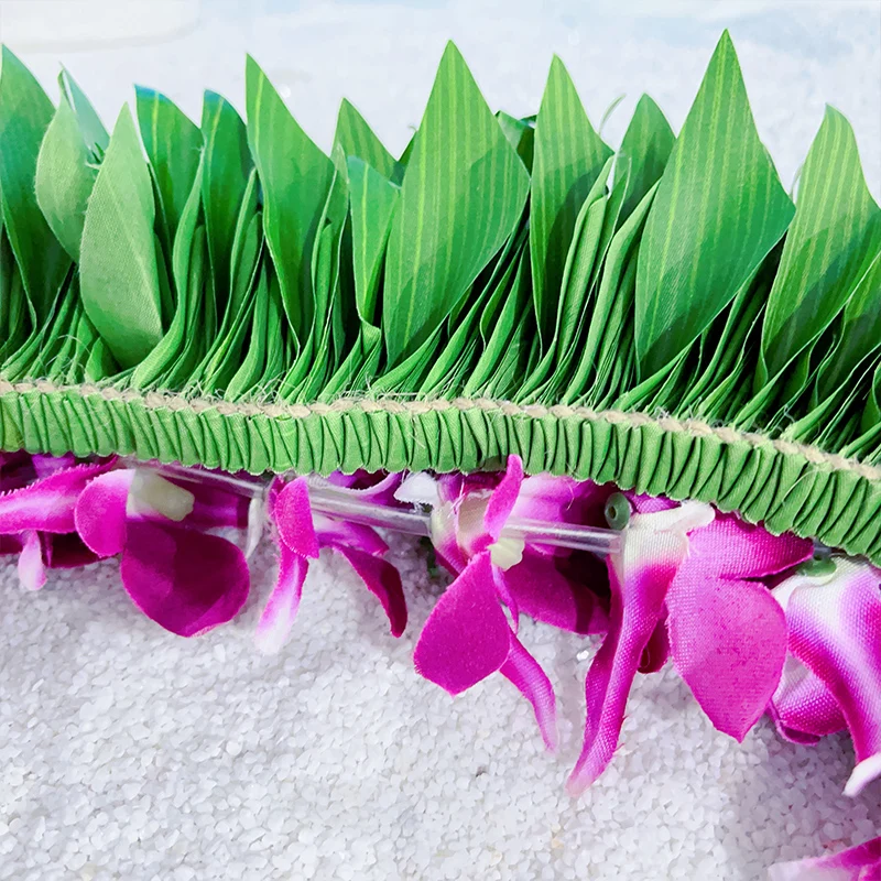 2024 New Arriaval Romantic Orchid With Ti Leaf Tongan Lei Luxury Flower Hawaii Leis Hula Dance Performance