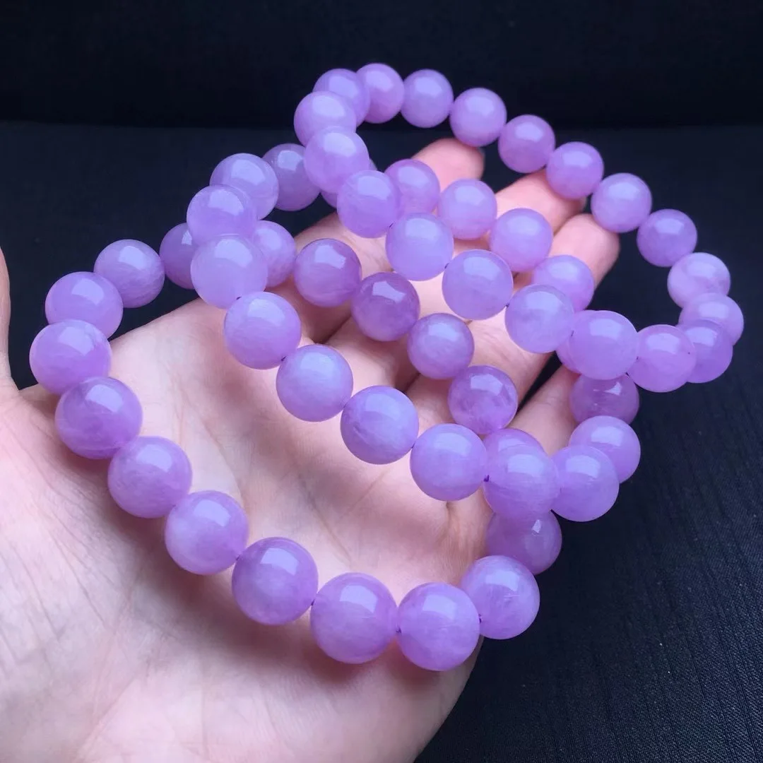 

1 Pc Fengbaowu Natural Kunzite Bracelet Round Beads Reiki Healing Stone Fashion Jewelry Gift For Women Men