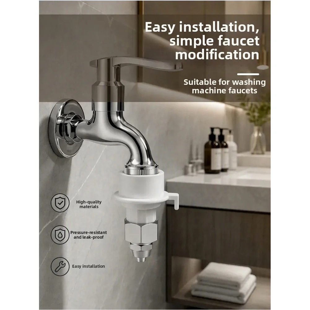 2-Pin Water Filter Adapter With Quick Connect For PE Tubing Compatible With Faucets & Washing Machines Easy Install 5pcs