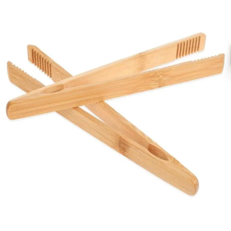 

【2-Count Bamboo Tongs Set】Sustainable Cooking Tongs for Grilling, Frying, Serving - Heat Resistant & Non-Scratch