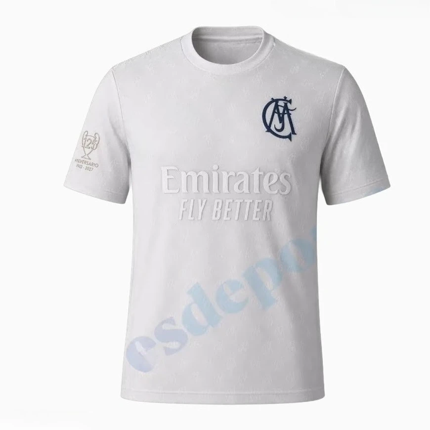 26-27 Real Madrid 26-27 125th Anniversary Football T-shirt Anniversary Edition Quick-drying Fan Lover