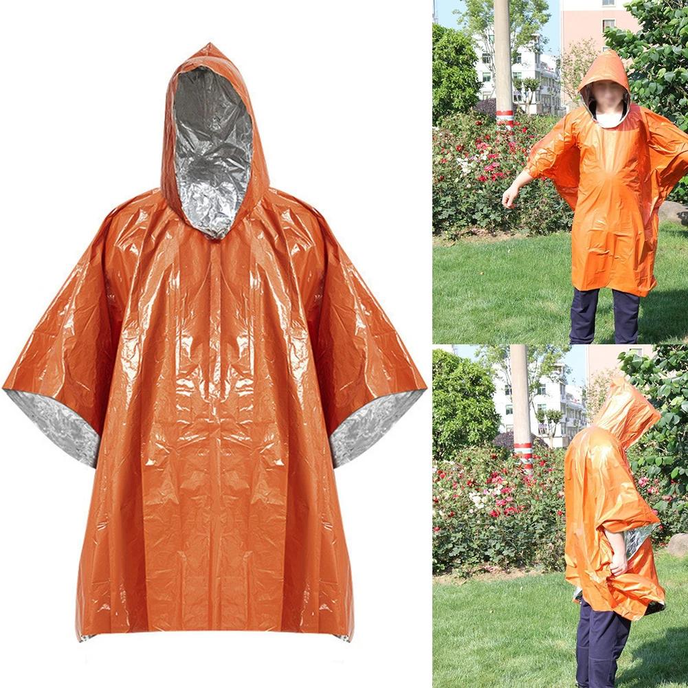 

Orange Windproof Raincoat Essential for First Aid Situations and Outdoor Activities Large Space and Tear Resistant