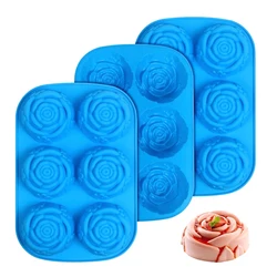 1/3pcs rose soap, handmade candle mold, silicone cake mold, baking tray, pan mold, muffin, rose ice cubes