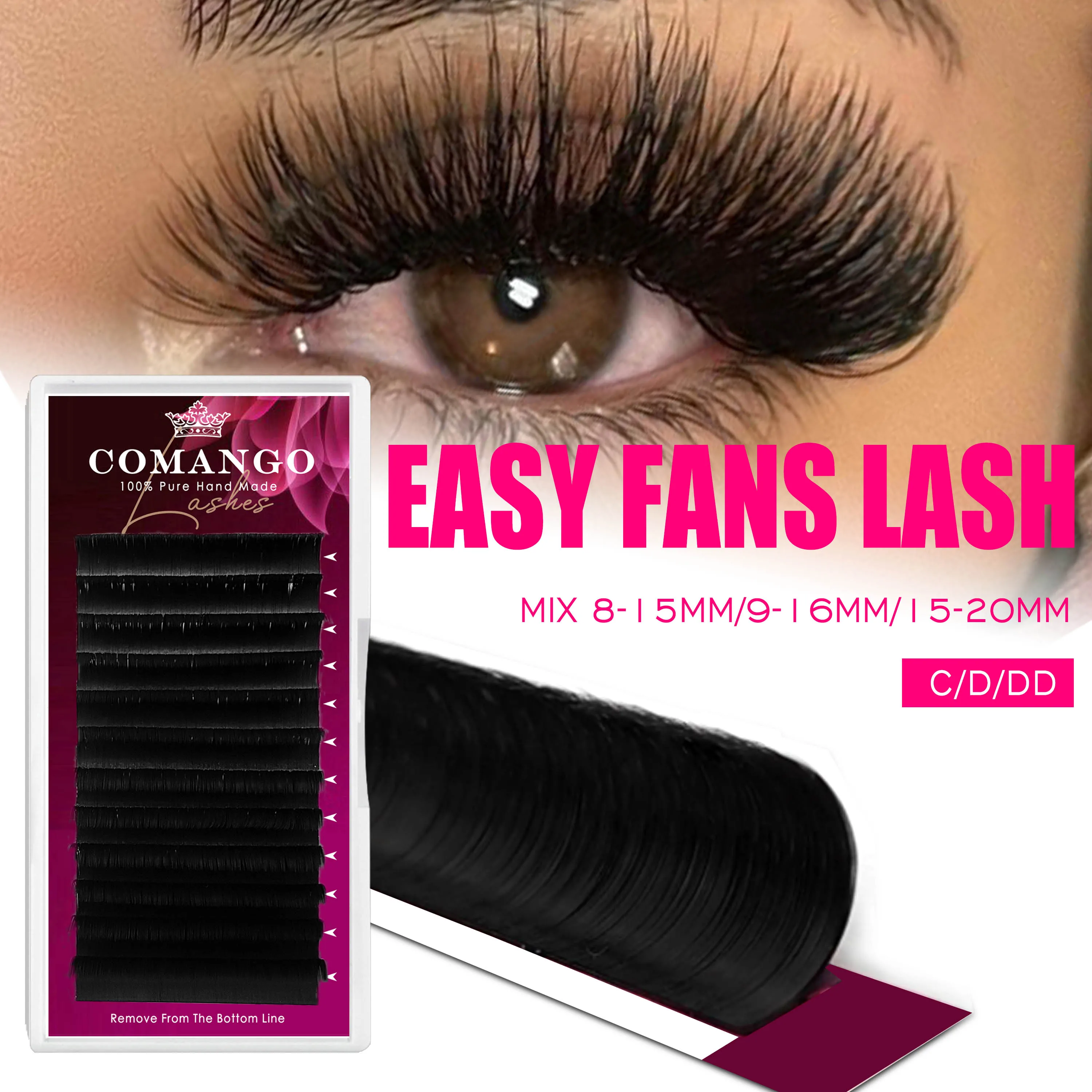 Mega Volume Eyelash Extensions Easy Fan Premium 3D/4D/8D/10D/14D/20D Auto-Fans Individual Lashes Extension