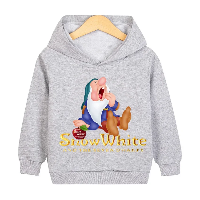 Dwarf Casual Hoodies Clothes Princess Anna Fashion Cartoon Children Autumn Sweatshirt Pullover Boys Girls Top for Kids