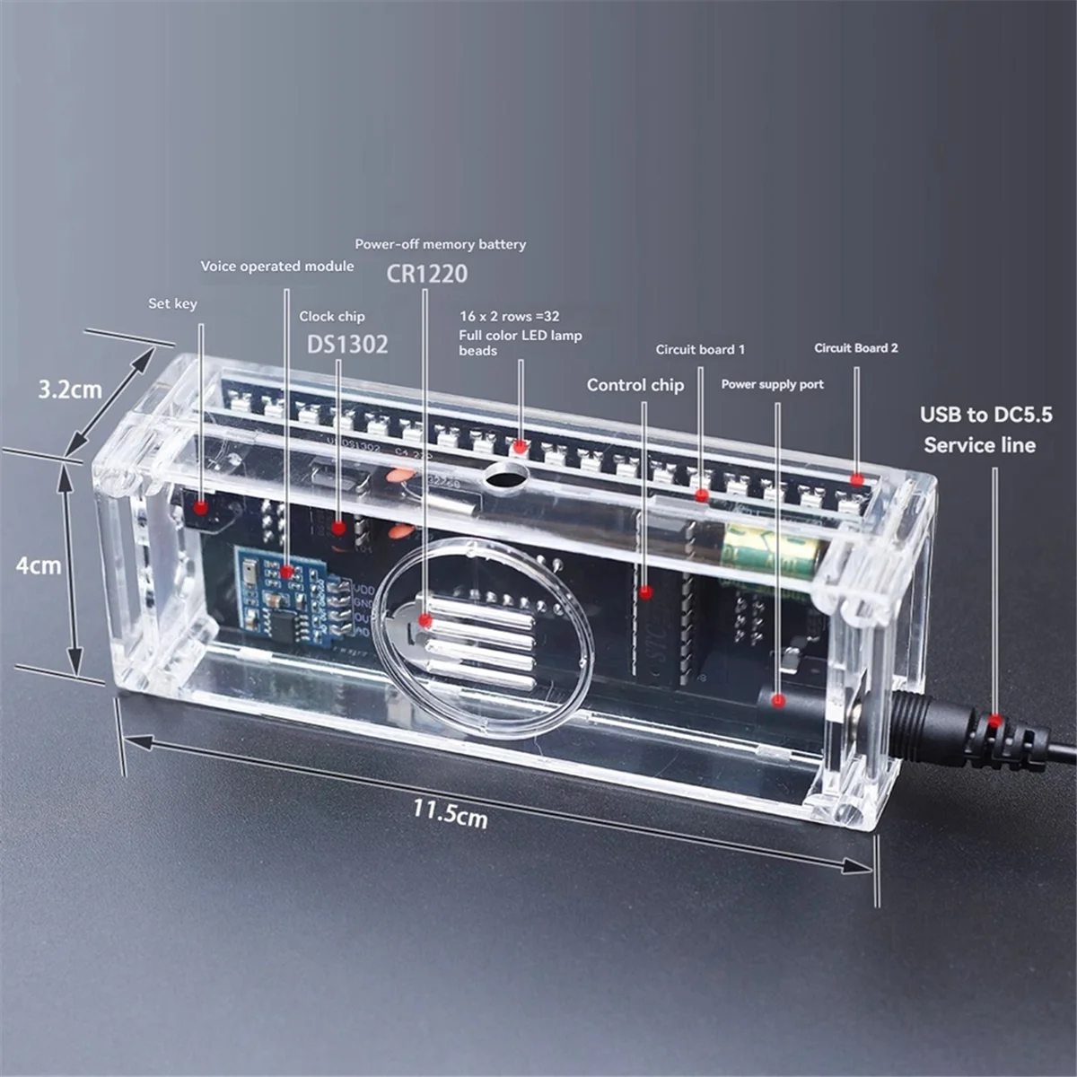 BFYLE DC 5V Bunte LED Sound Control Spektrum Rhythmus Licht Modul Digitaluhr Elektronische DIY Schweißen Praxis Kit