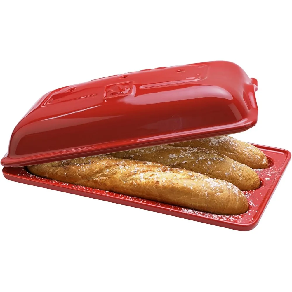 

Форма для выпечки хлеба Baguette, форма для выпечки французского хлеба премиум-класса с антипригарным покрытием, сковорода-багет на 3-х буханках с крышкой, равномерное нагревание на удачу, Ital