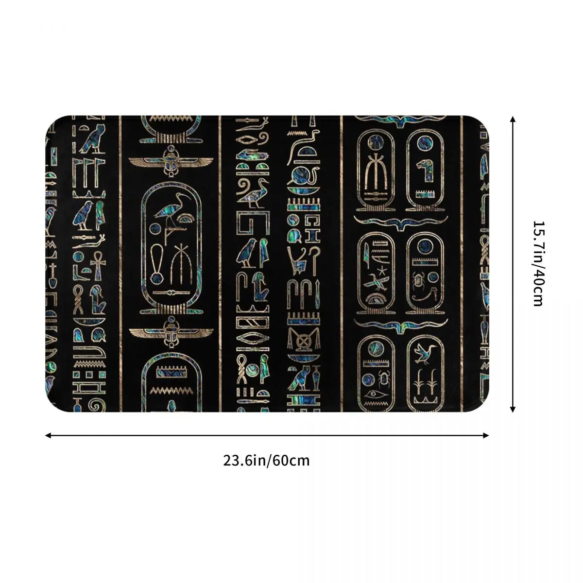 Egyptian Hieroglyphs Gold Abalone Doormat Water oil proof Carpet Rug Kitchen Entrance Home Floor Mat for Living room Footpad Mat