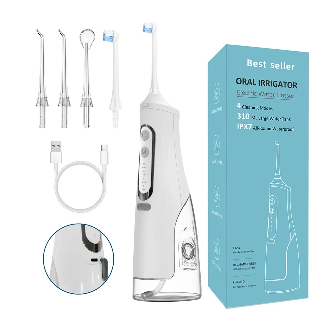 Oral Irrigator Cheap Wholesale IPX7 2 in 1 Water Flosser Electric Toothbrush Home Travel Oral Irrigator Water Jet Flosser