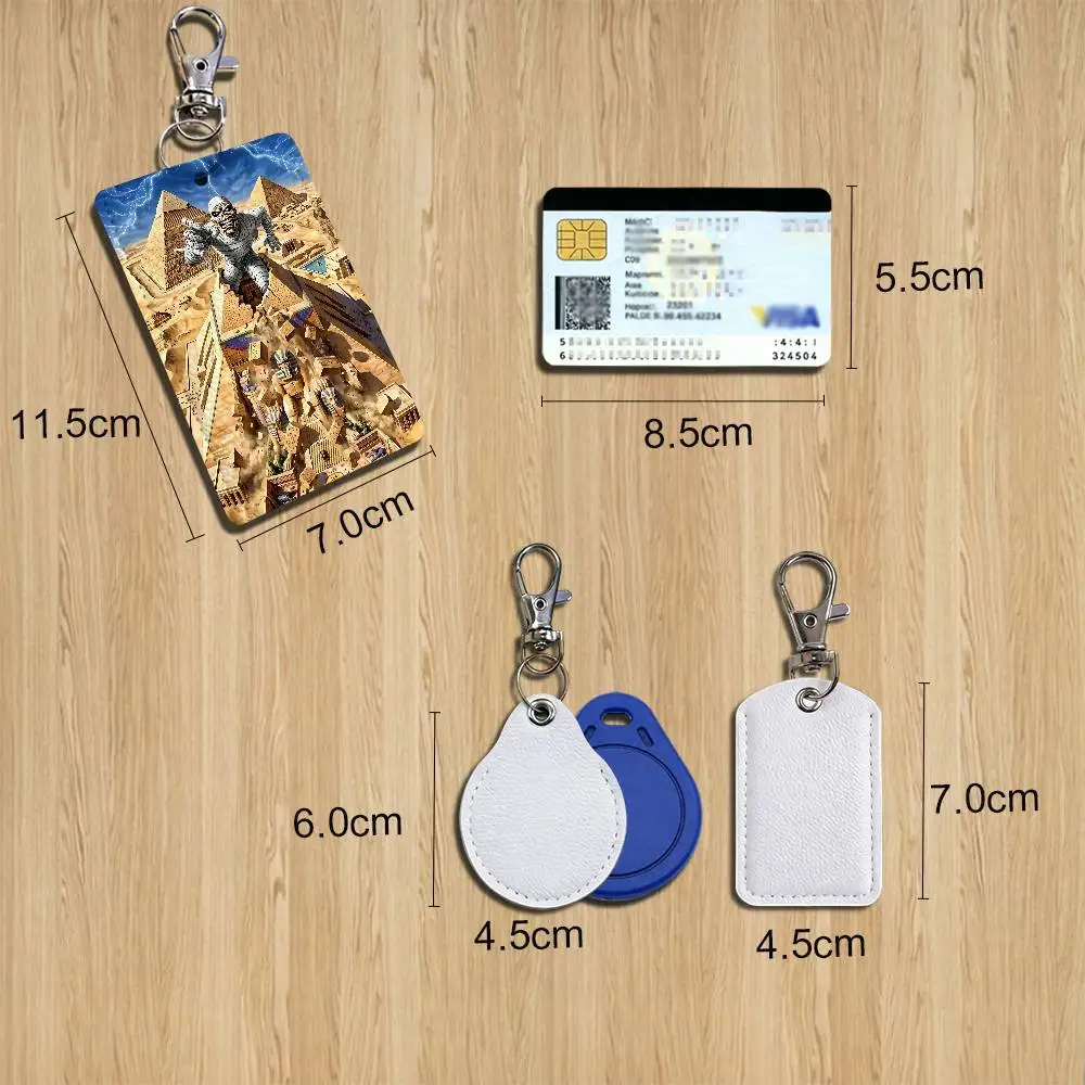 Powerslave Number of the Beast Iron Maiden Card Holder Keychain Key Ring Door Lock Access Protective Case For Security Gift