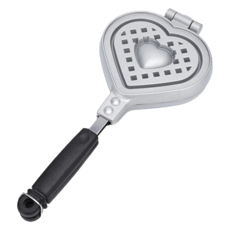 

A98E-Heart Shape Nonstick Waffle Maker Pan 5.7X13.8In, Double Sided Aluminum Alloy Cake Baking Pan For Small Kitchens