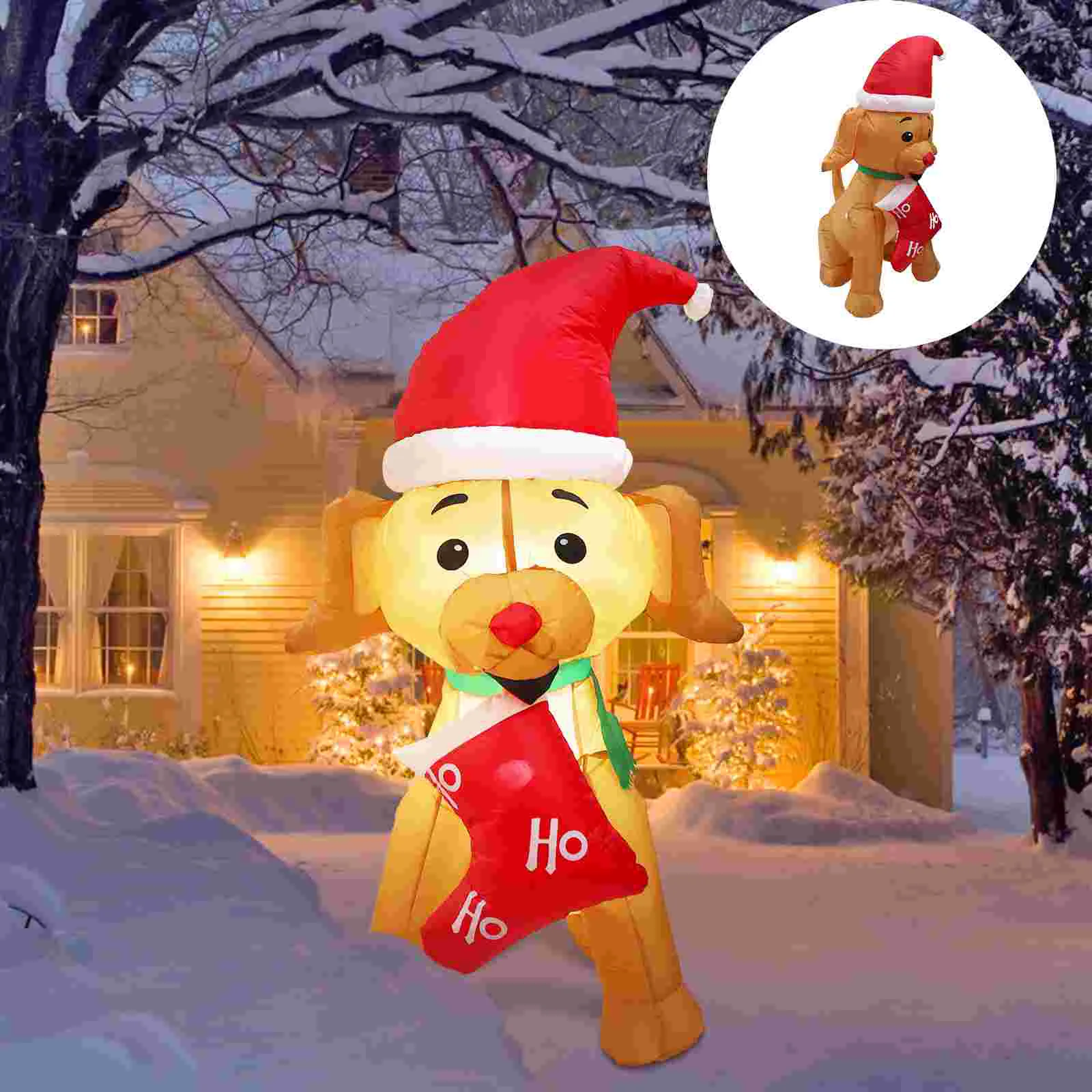 Christmas Inflatable Air Model Party Decoration for Bar Scene Supplies Puppy Outdoor Dog Polyester Ornament House