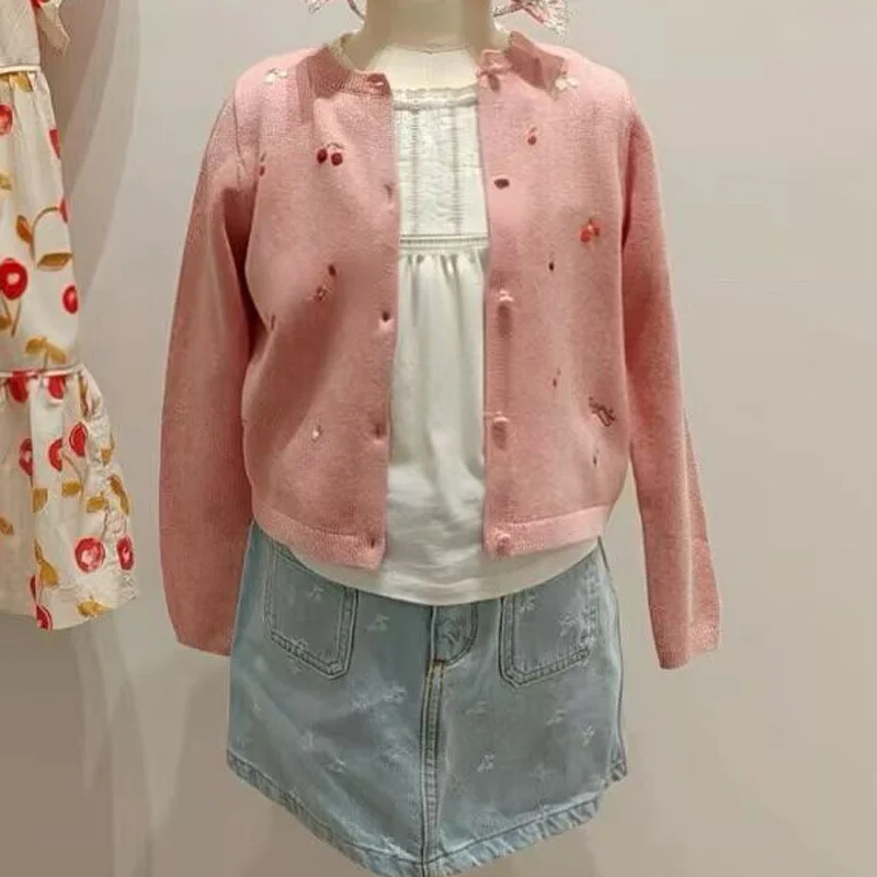 

Предзаказ (отгрузка в апреле) 2026: Летний вязаный свитер для девочек, зимняя одежда для девочек, детская одежда, свитера для девочек, детские свитера