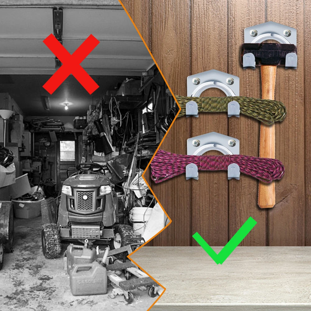 

5pcs Storage Wall Hook Metal Hanger Holder with Screw Housekeeper Multi-Purpose Iron Hook for Garden Kitchen Garage Tool