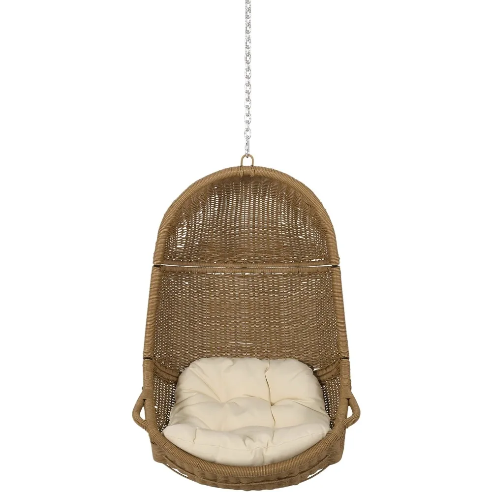 

Home Orville Outdoor Hanging Chair, Beige + Light Brown