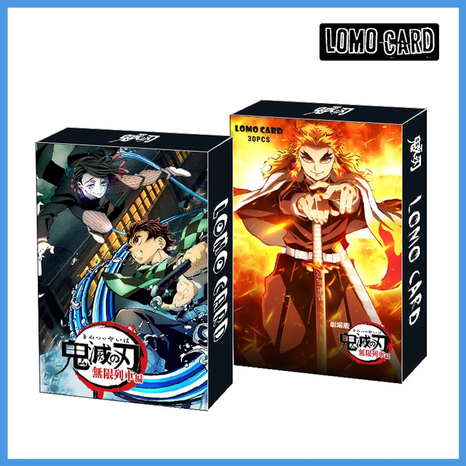 Demon Slayer Japanese Anime Lomo Card 1pack/30pcs Card Games With Postcards Message Gift For Fan Game Collection Toy