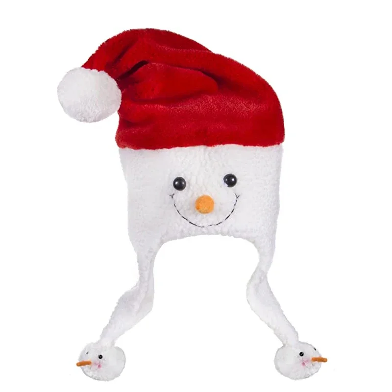 Nieuwe 2024 Unisex Vrouwen Schattig Santa Santa Hoeden Mannen Sneeuwpop Kerstmuts