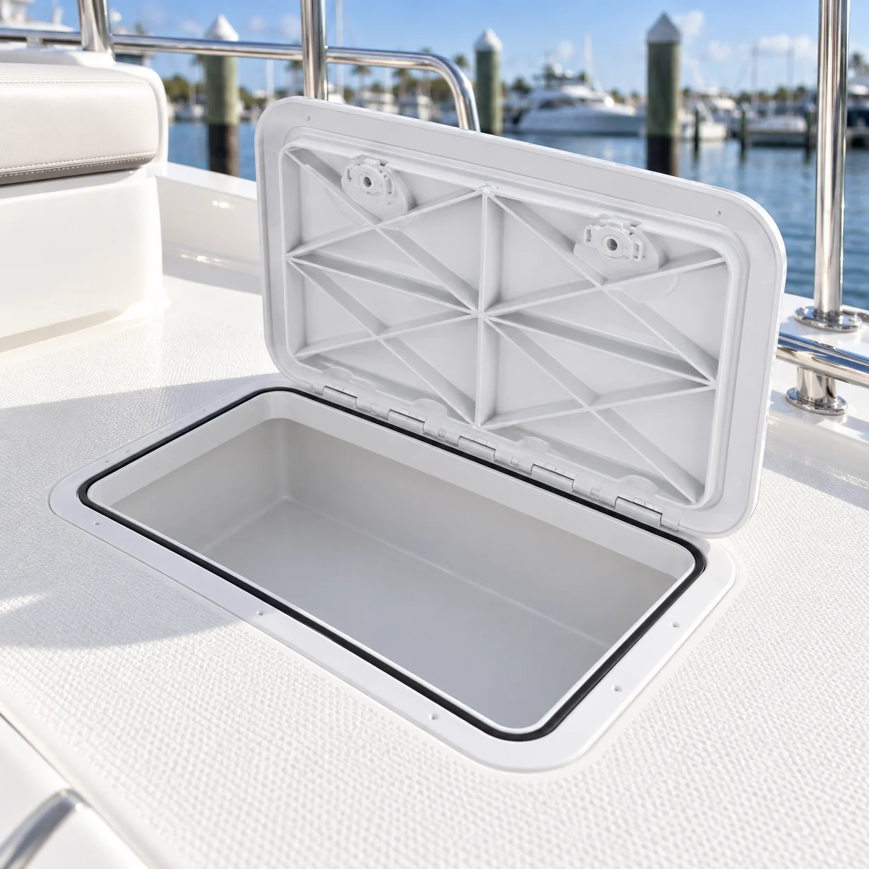 Waterproof Inspection Hatch with Non-Skid Lid UV Resistant ABS Deck Access Panel 15x11 or 17.5x12.5 Inch for Boats Yachts RVs