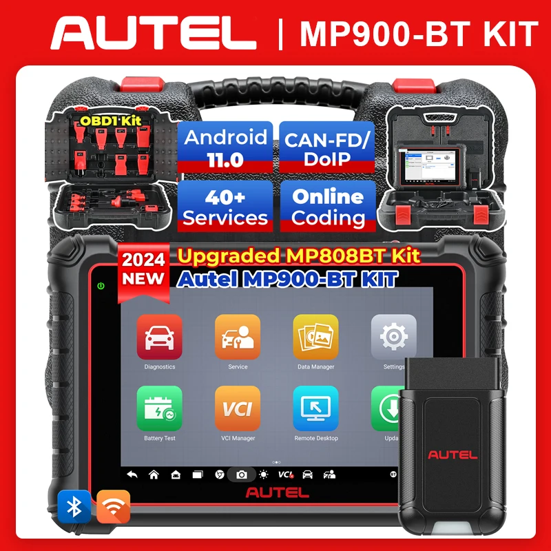 Autel MaxiPRO MP900-BT KIT Diagnistic Tool MP900BT DoIP CANFD ECU Coding Bidirectional Automotive Scan Tool Newer of MP808BT PRO