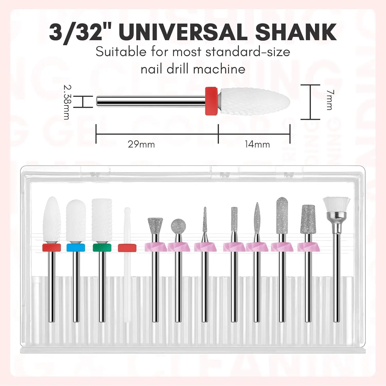 Makartt ネイルドリルビット: ネイルドリル E-ファイル用ダイアモンドサンディングビットセット 10 個、アップグレードされたキューティクルクリーナージェルポリッシュリムーバーツールビット