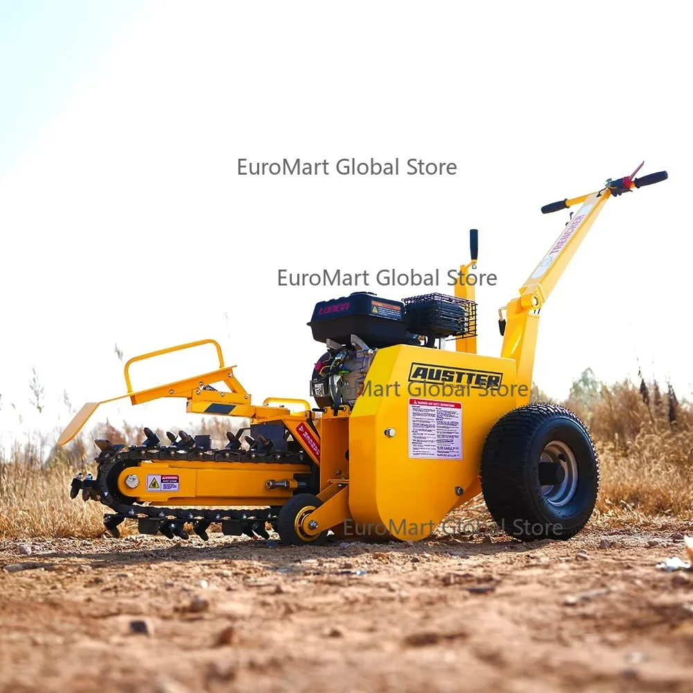 7HP Heavy CE Approved  Engine Powered  Trenching Digging Machine Mini Trencher for Garden