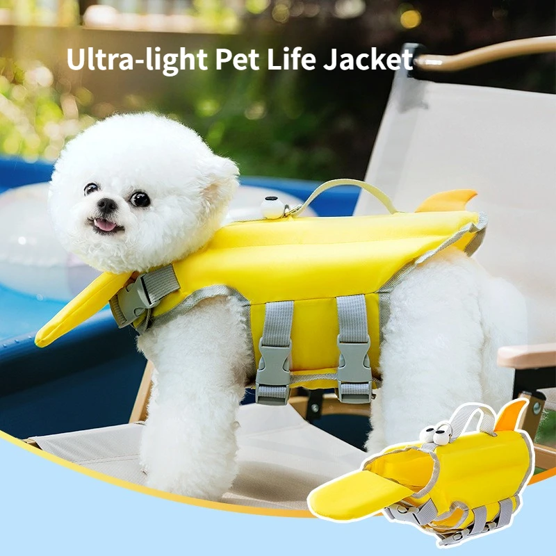 High Buoyancy Dog Life Vest Jacket Summer Adjustable Waterproof Pet Swimming Clothes for Small Medium Pet Swim Practice Supplies view 3