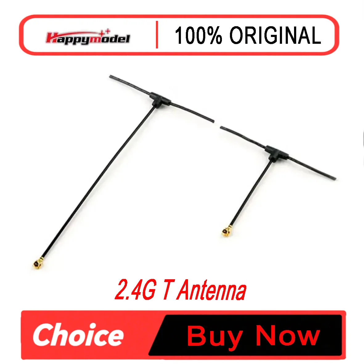 Happymodel T-Type 2.4G Omnidirectional Antenna 40mm 90mm U.FL IPX URL Interface Fit ELRS EP1 EP2 TBS Tracer FPV Drone Receiver