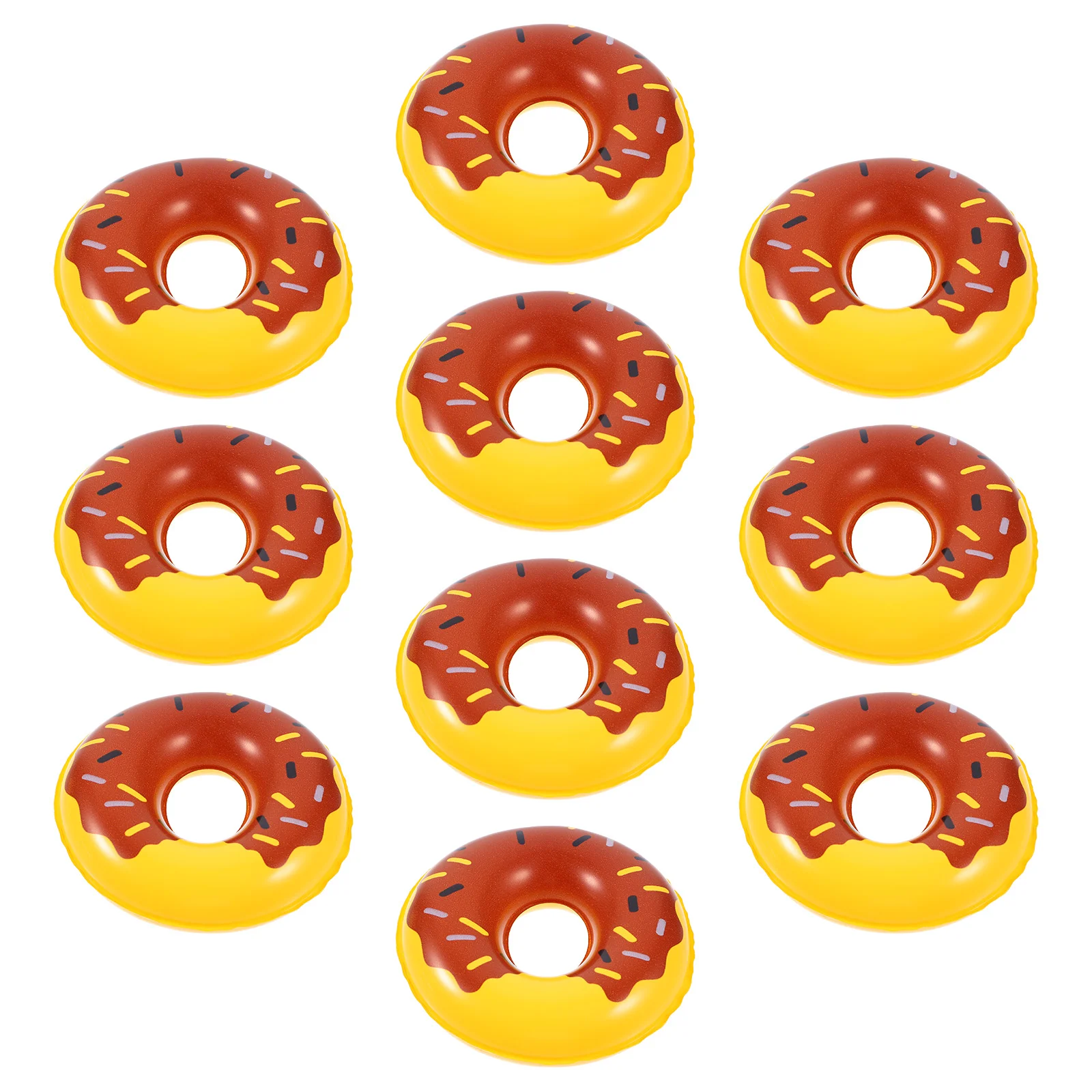 

10 Pcs Mini Swim Ring Adorable Rings Doughnut Swimming Ornaments Tiny Decorations Miniature House Decors Plastic Simple