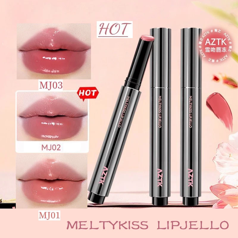 AZTK MELTYKISS LIP JELLO Lip Gloss Watery Mirror Lipstick Lasting Moisturizing Plump Jelly Lips Lightens Lip Lines Cosmetics Hot