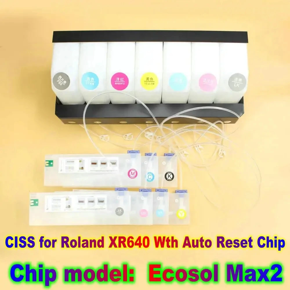 

XR640 Ciss Ink Supply System With Permanent Auto Reset Chip for Roland XR640 Wth Chip Continuous Bulk Ink System Ecosol Max Max2