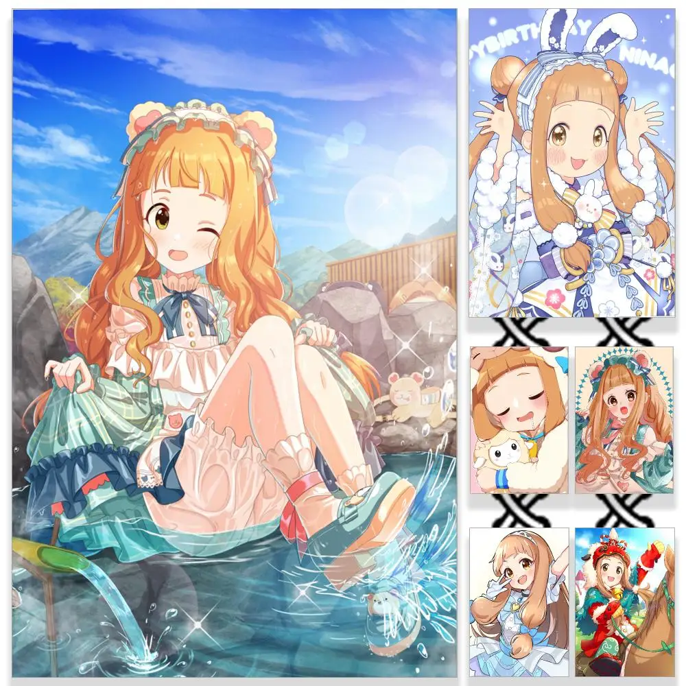 The IDOLM STER Cinderella Girls Poster HD Waterproof PP Self-Adhesive Removable Wall Art Poster Bedroom Cafe Gym Home Decor Gift