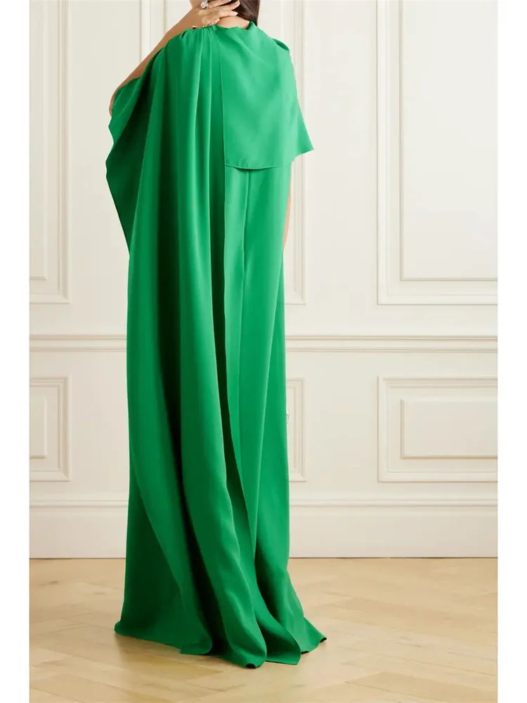 New Product O Neck Bodice Chiffon Mermaid Evening Dress Elegant Open Back Zipper Floor Length Detachable Shawl Gowns for Women