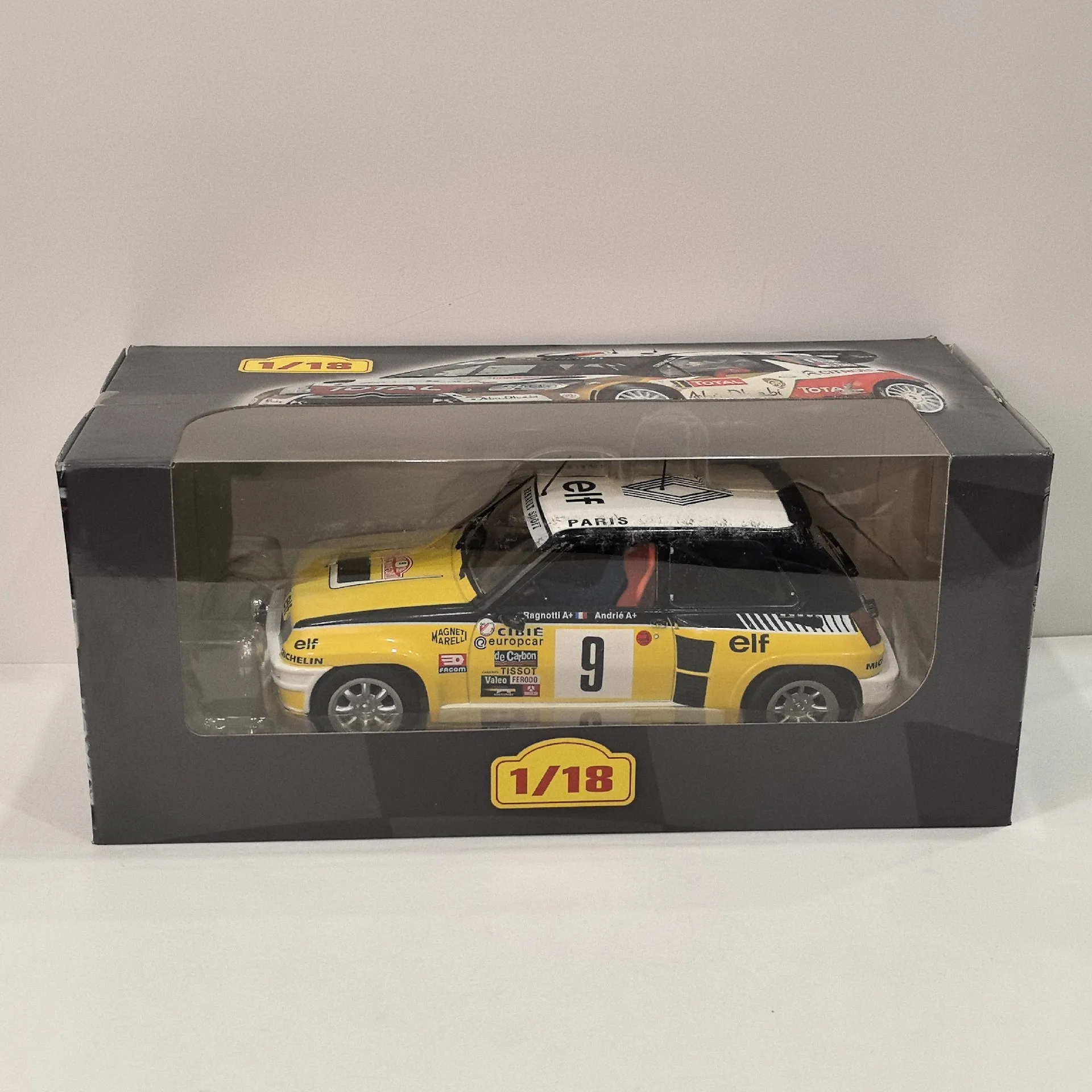 Diecast IXO Escala 1:18 RENAULT 5 TURBO # 9 Modelo de coche de aleación Renault Racing