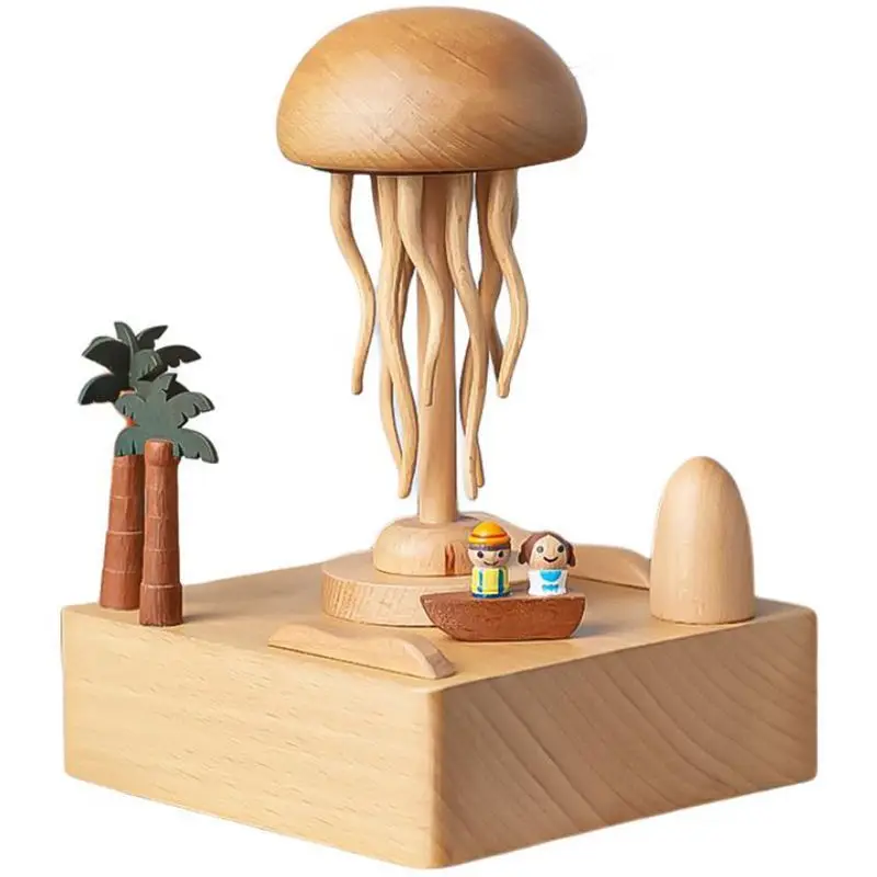 Wooden Music Box Sky City Girls Children Girls Birthday Gifts