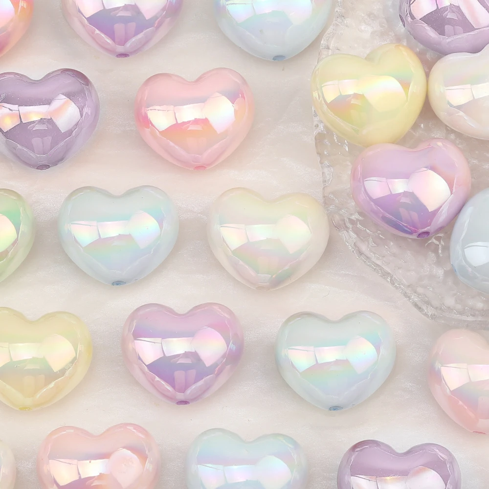 

Cordial Design 100Pcs 19*23MM DIY Beads Making/Aurora Effect/Heart Shape/Jewelry Findings & Components/Hand Made/Acrylic Bead