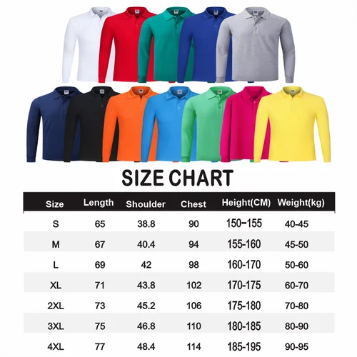 Imagen 2 del producto Camisa POLO de manga larga personalizada con estampado bordado, camiseta de manga larga de Color sólido, solapa personalizada informal para hombres y mujeres