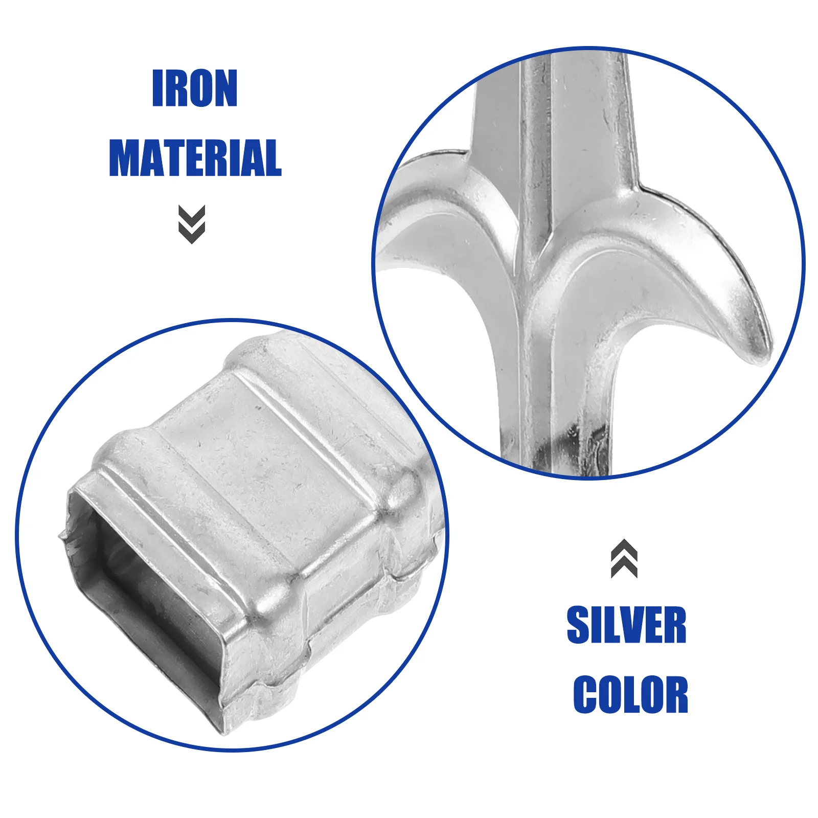 4 ชิ้น Barrier รั้ว Guardrail เคล็ดลับหมวกโพสต์หมวกราวไม้ตกแต่งกระพริบ 1600X650X250 เซนติเมตรเงินเปลี่ยน