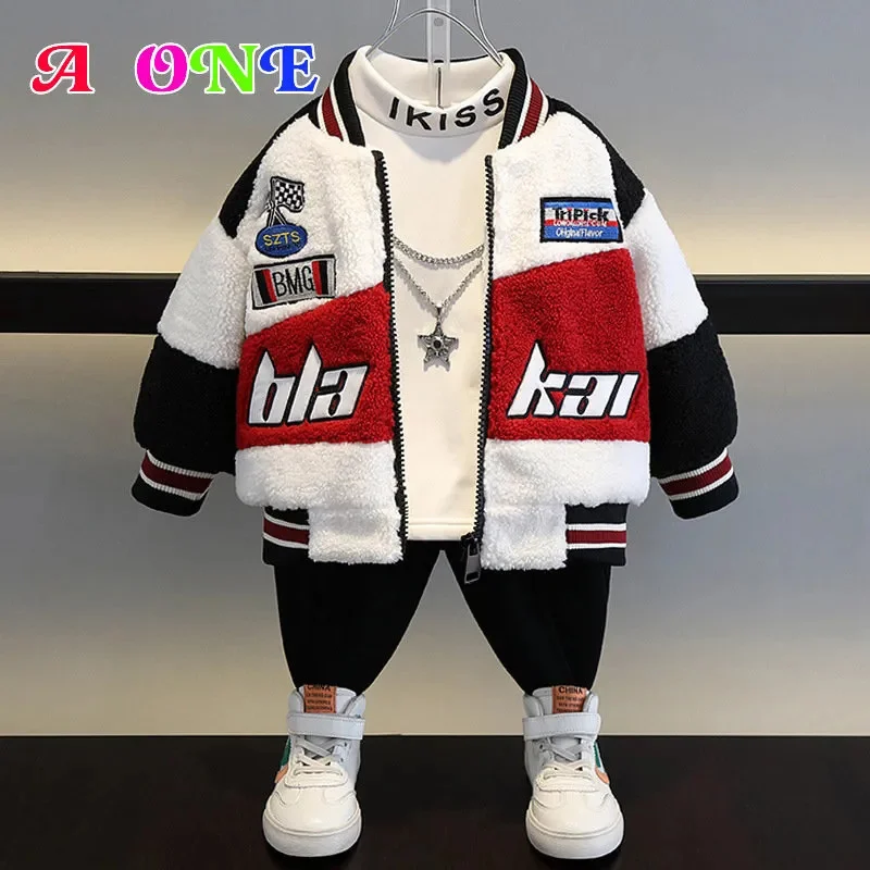 winter boys parkas baby kids top clothes children coat clothing fashion Racing driver Embroidery party