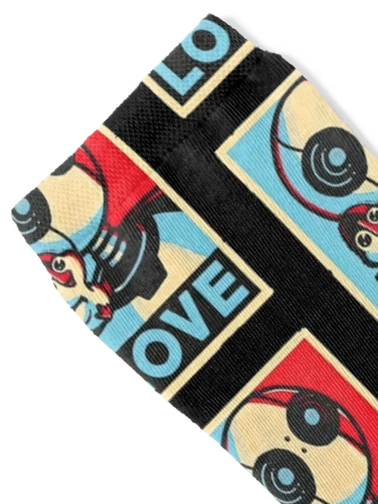 Retro Wild Robot And Duck Socks cartoon custom with print Rugby Women Socks Men's