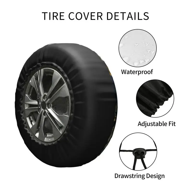 Adventure Awaits Vintage Cars Adventure Spare Wheel Cover for Jeep Pajero 4WD Trailer Custom Tire Protector 14\