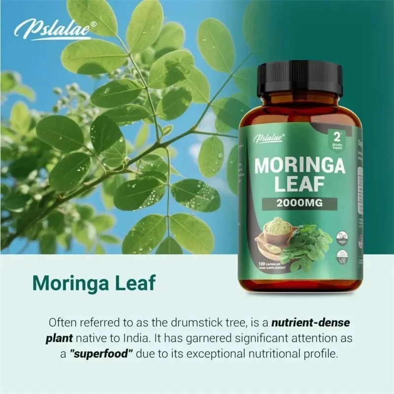 Moringa Leaf Capsules - Antioxidants, Promotes Cell Repair, Nutrient Absorption, Metabolism, Supports Gut and Digestive Health