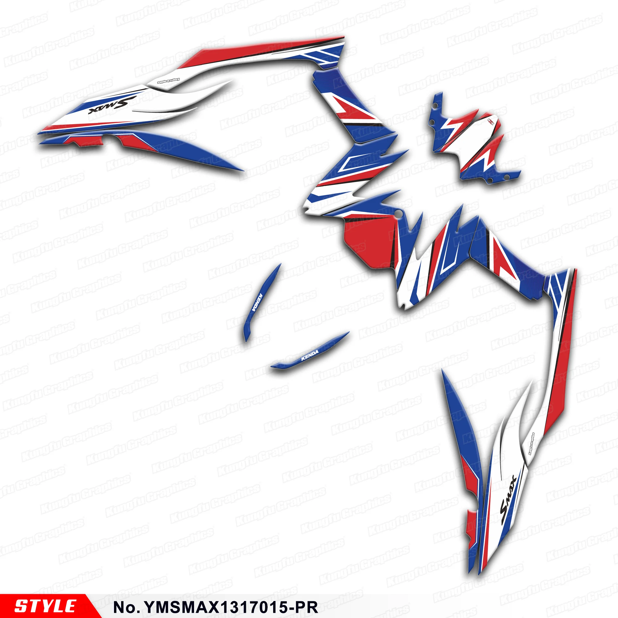 

JY Racing Sticker Complete Wrap Design for Yamaha SMAX 155 SMAX155 2013 2014 2015 2016 2017, Scooter Multicolor,YMSMAX1317015-PR