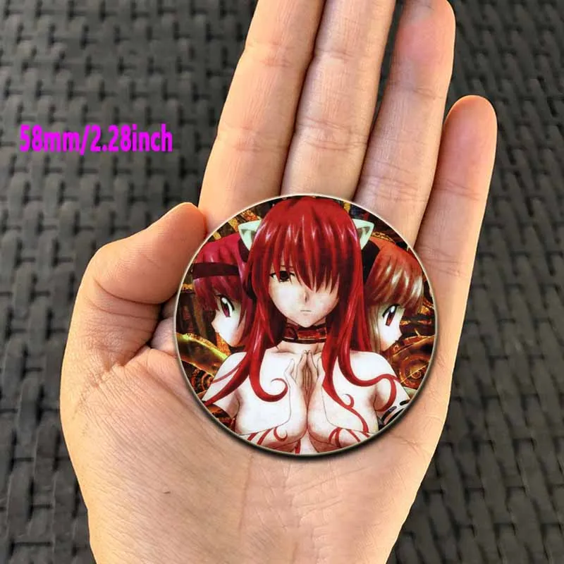 32/44/58mm Anime Elfen Lied Badge Round Soft Button Pins Creative Character Brooch for Backpack Clothes Decoration Fashion Gifts